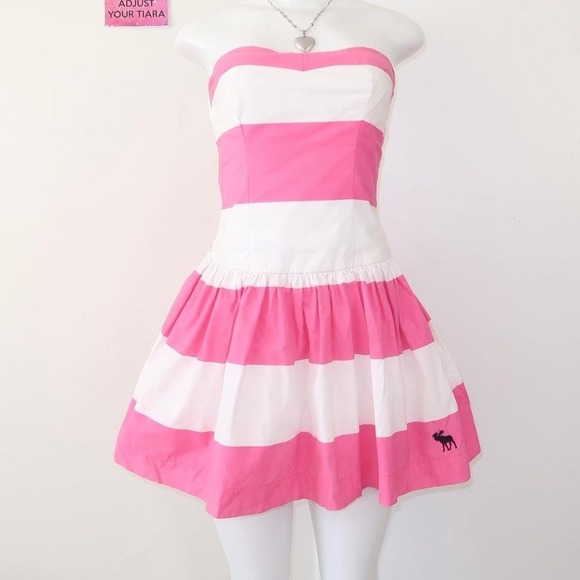 abercrombie & fitch striped strapless dress rare - Picture 8 of 8
